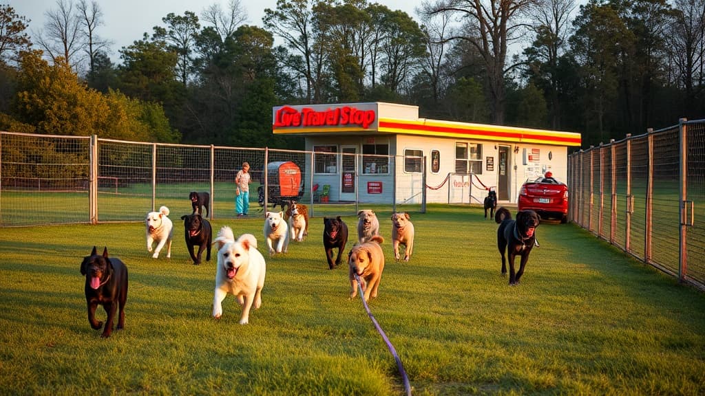 Love's Travel Stop dog park in Franklin, VA