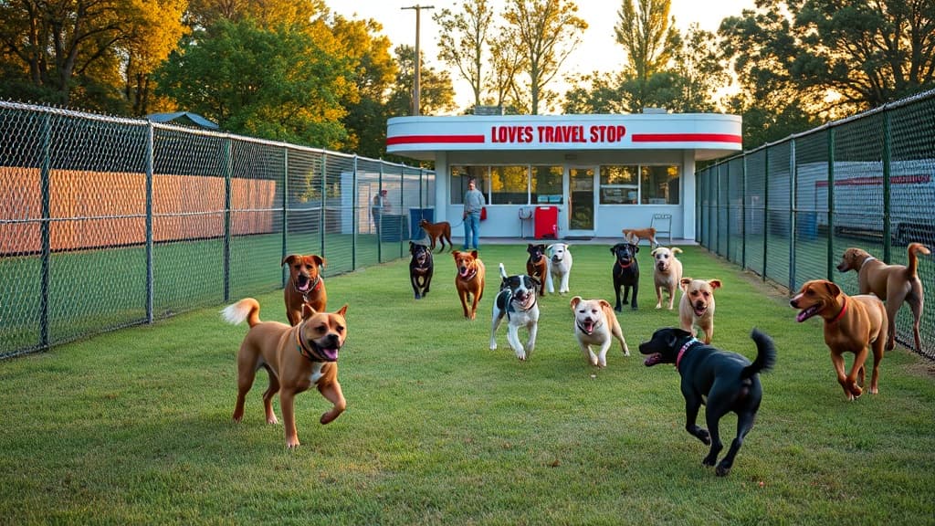 Love's Travel Stop dog park in Sandersville, MS