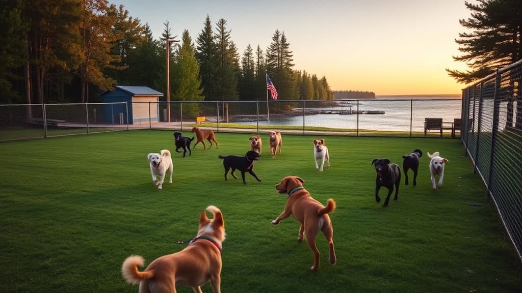 Dog Park at Mulligan's Hollow Park dog park in Grand Haven, MI