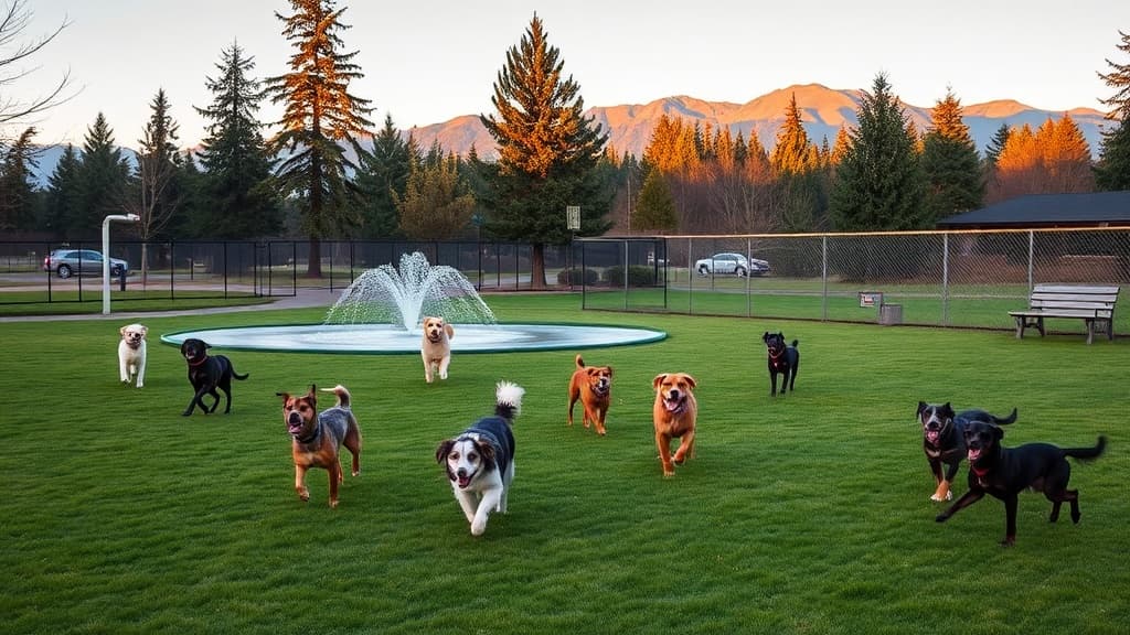 Issaquah Highland Bark Park dog park in Issaquah village, WA